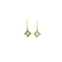 Round Quartz, Moonstone or Labradorite Pink Sapphire Point Earrings
