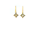 Oval Shape Quartz/Aquamarine and Pink Sapphire Point Earrings