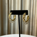 Large Gold Earrings with Silver Rings