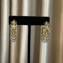 Large Gold Earrings with Silver Rings