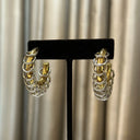 Large Gold Earrings with Silver Rings
