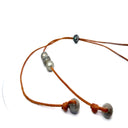 Tahitian Pearls on Natural Leather with Faceted Labradorite and Diamond Roundels